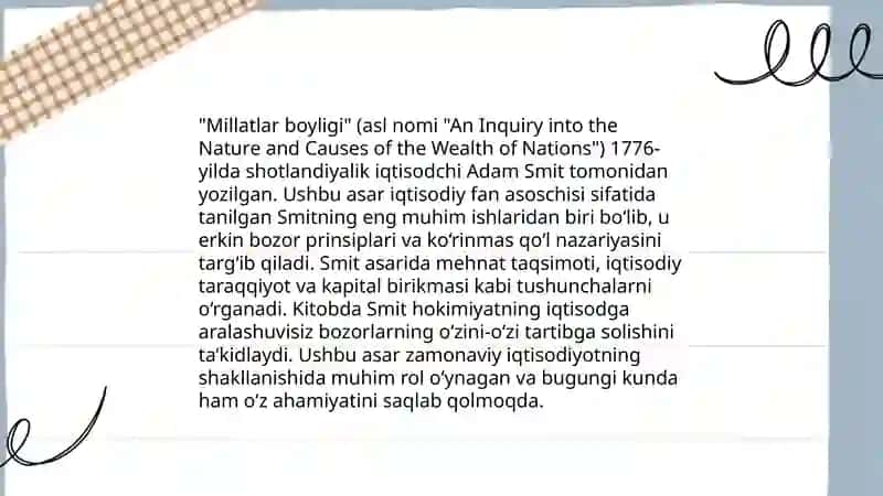 Adam Smit ta'limoti va tadqiqotlari 4