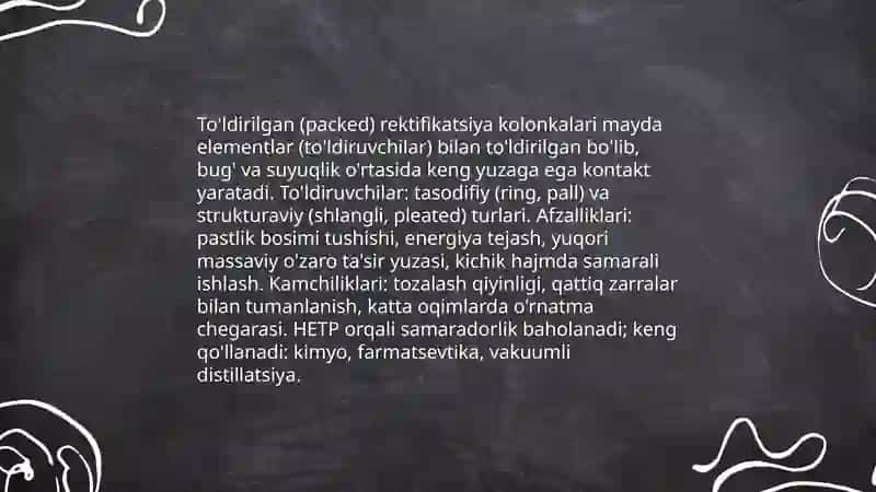Katlamli (tray) rektifikatsiya kolonkalari 4