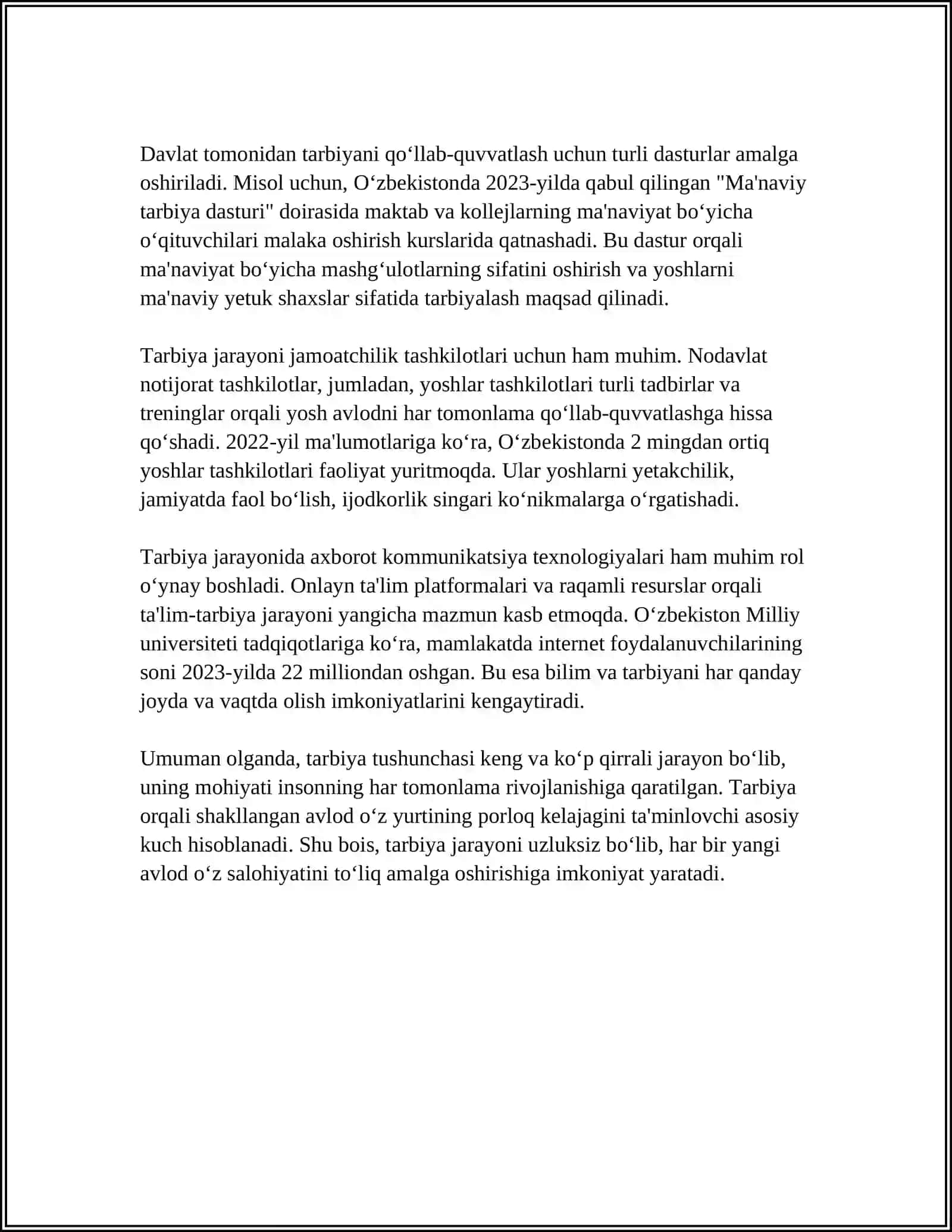 TARBIYA-ENG OLIY QADRIYAT 4