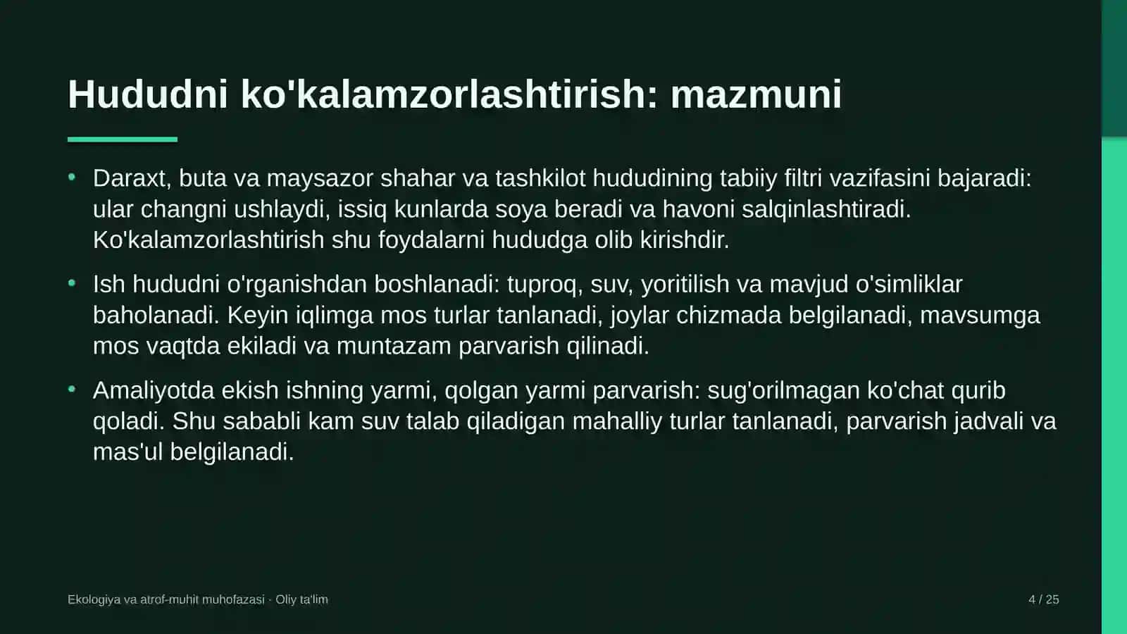 qurilish materiallari sanoatida hududni ko'kalamzorlashtirish 3067 4