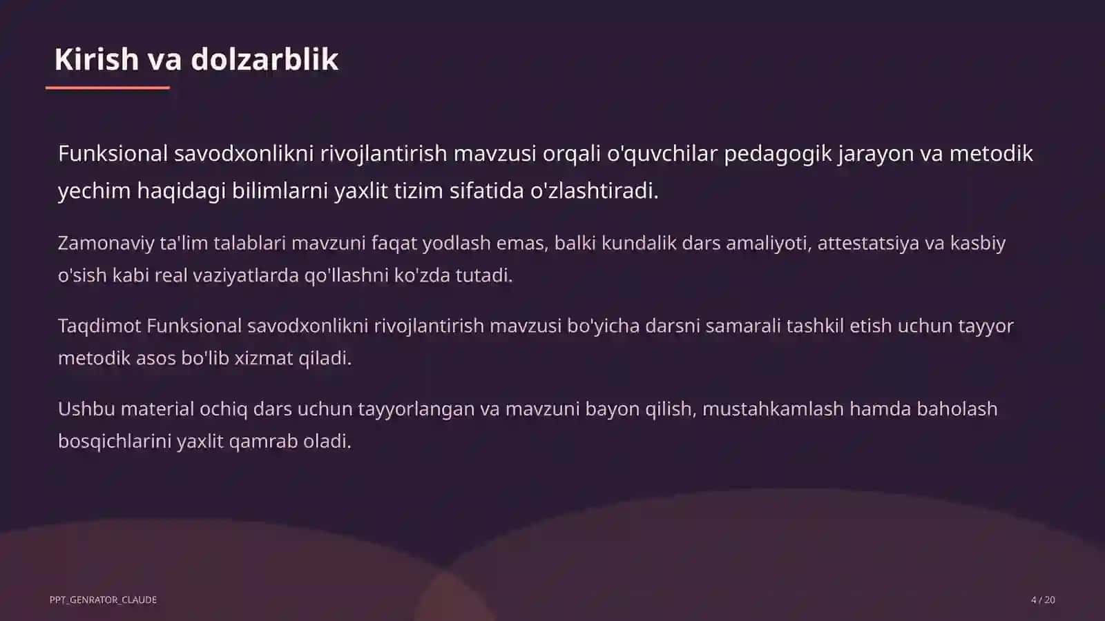 Funksional savodxonlikni rivojlantirish 4