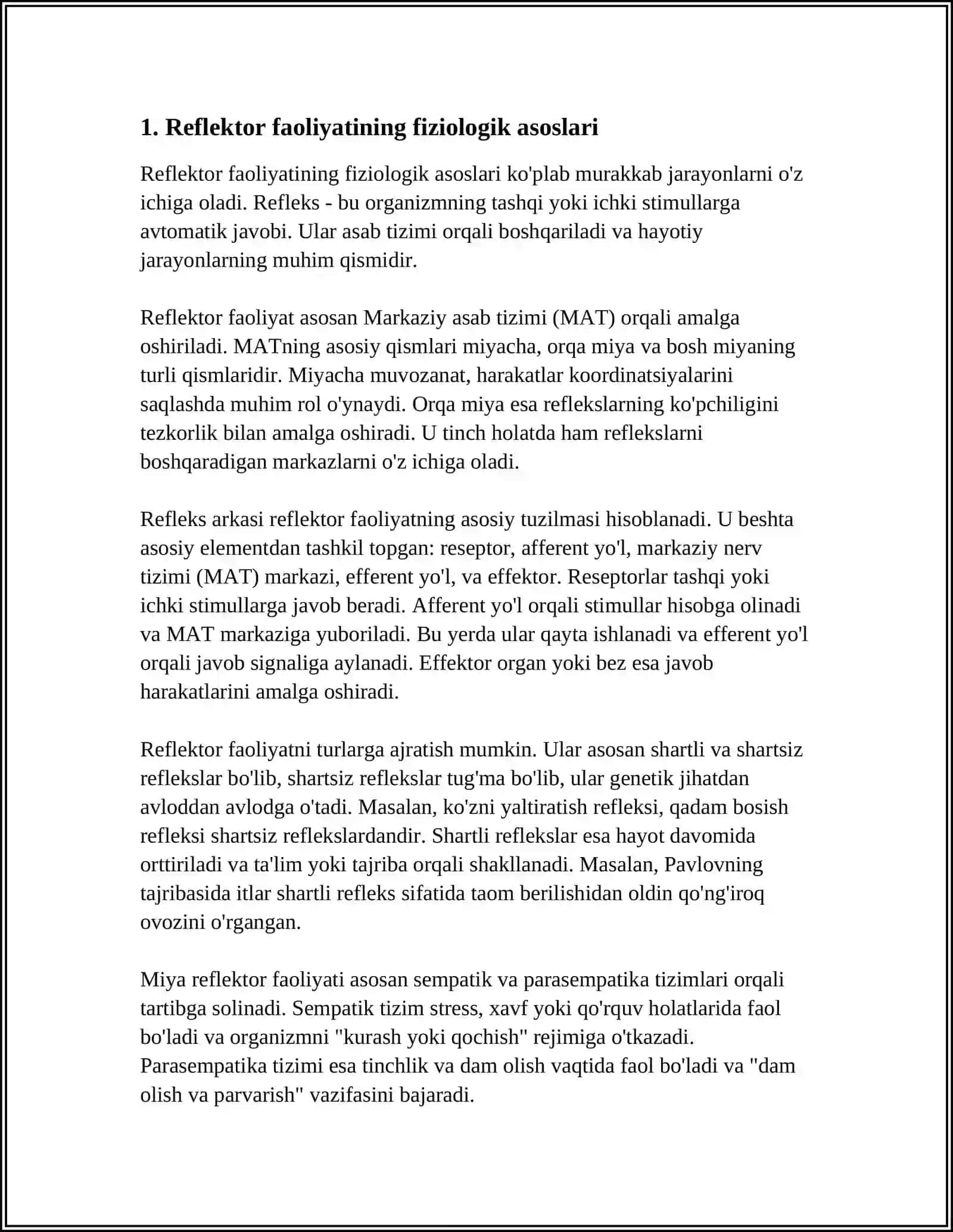 ORQA MIYANING REFLEKTOR VA OʻTKAZUVCHI FAOLIYATI, TEKSHIRISH USULLARI 4