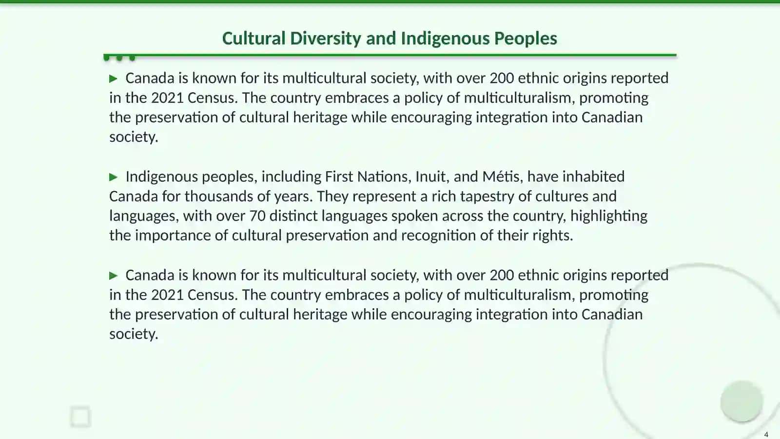 The general information about canada 4