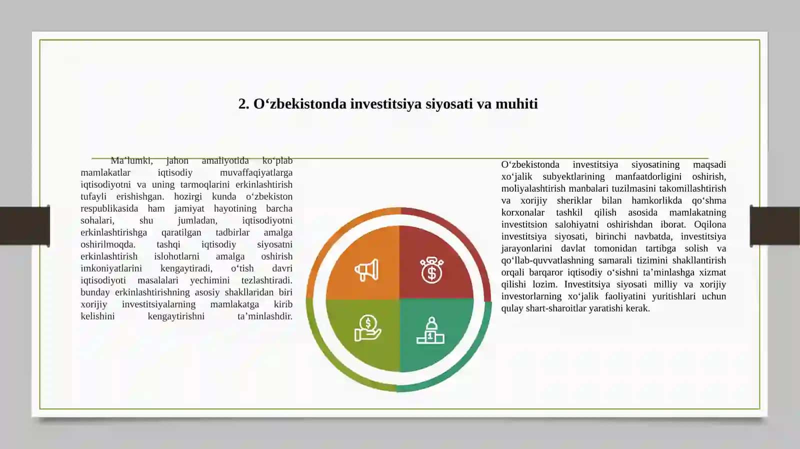 Investitsiya muhitini aniqlashda jaxon tajribasi 4