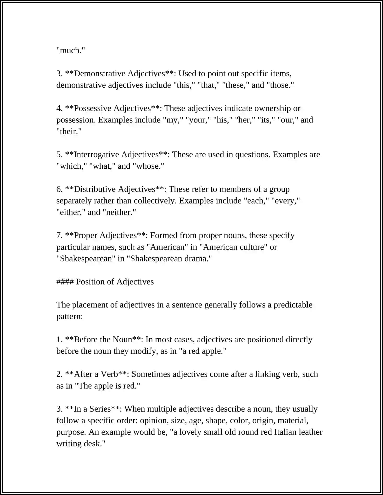 THEME: ADJECTIVES 4