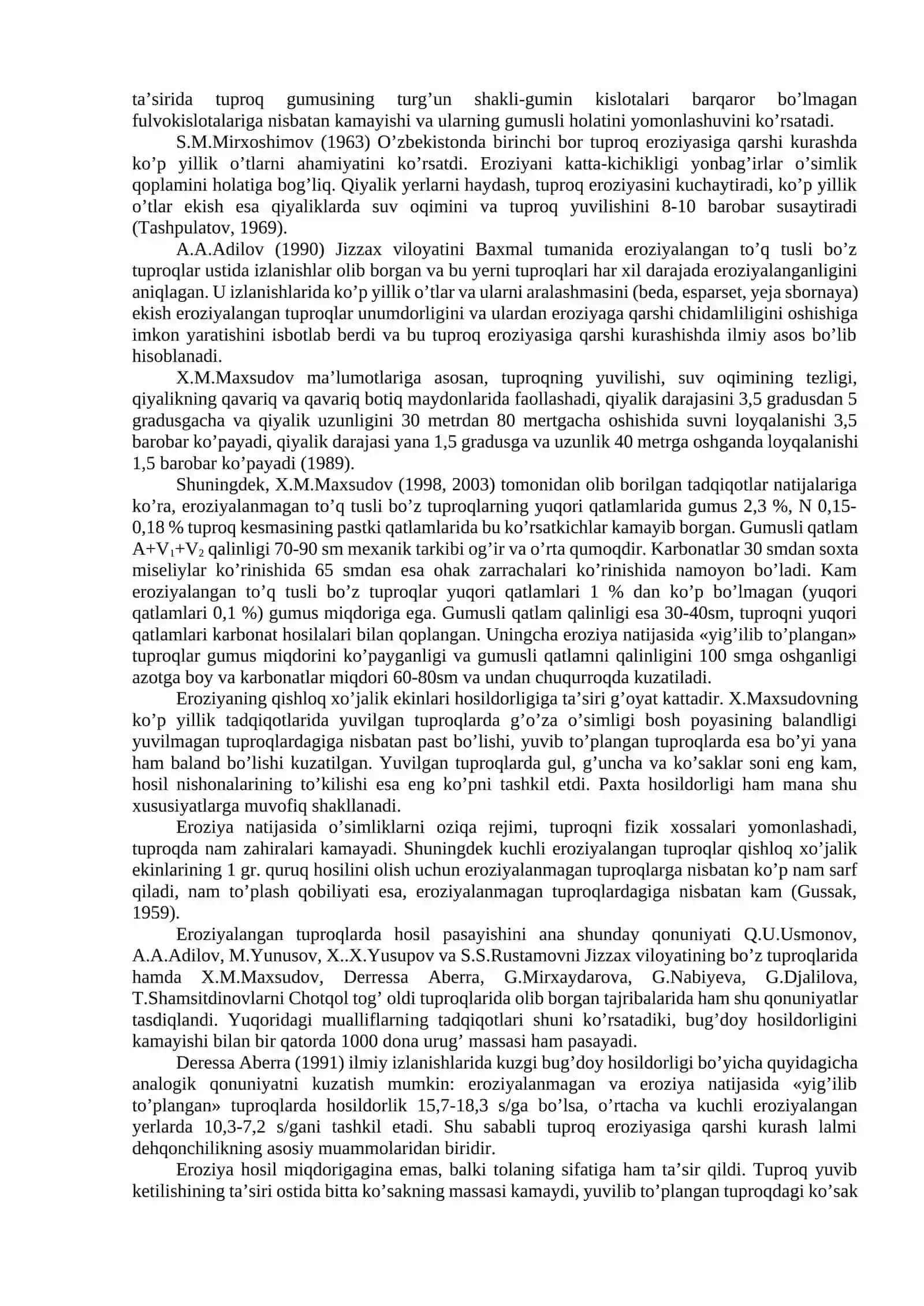 Tuproq eroziyasi va degradatsiyasi, ularga qarshi kurash choralari. Tuproq muhofazasi 4