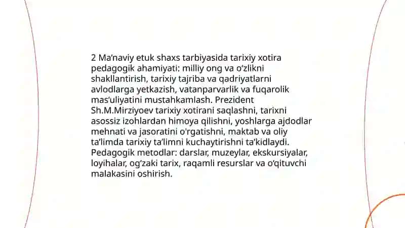 Tarixiy Xotira va Saboqlari 4