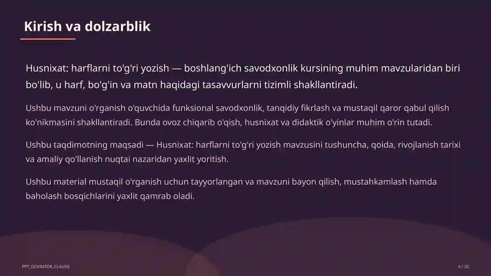 Husnixat: harflarni to'g'ri yozish (1-sinf) 4