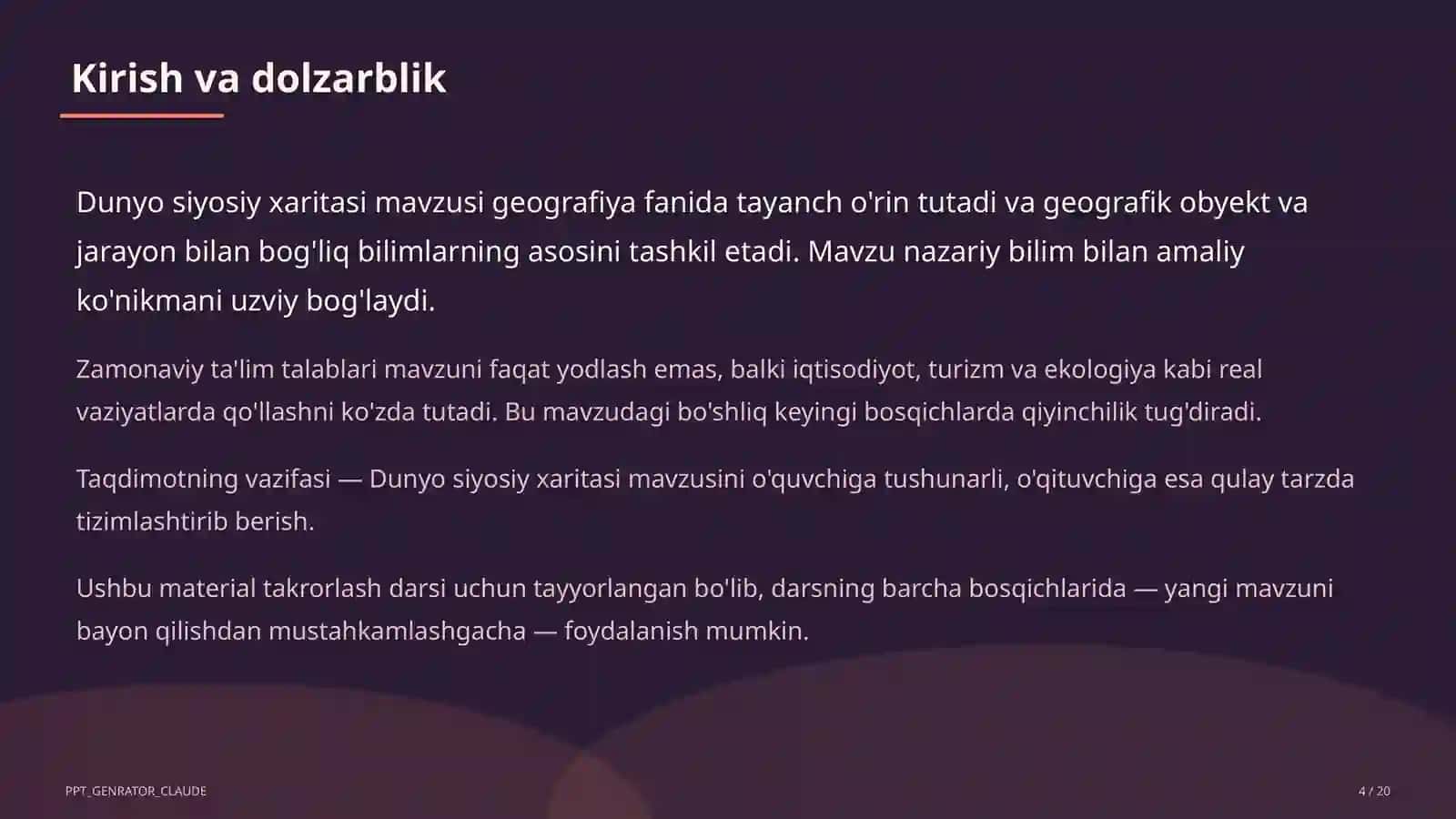 Dunyo siyosiy xaritasi (10-sinf) 4