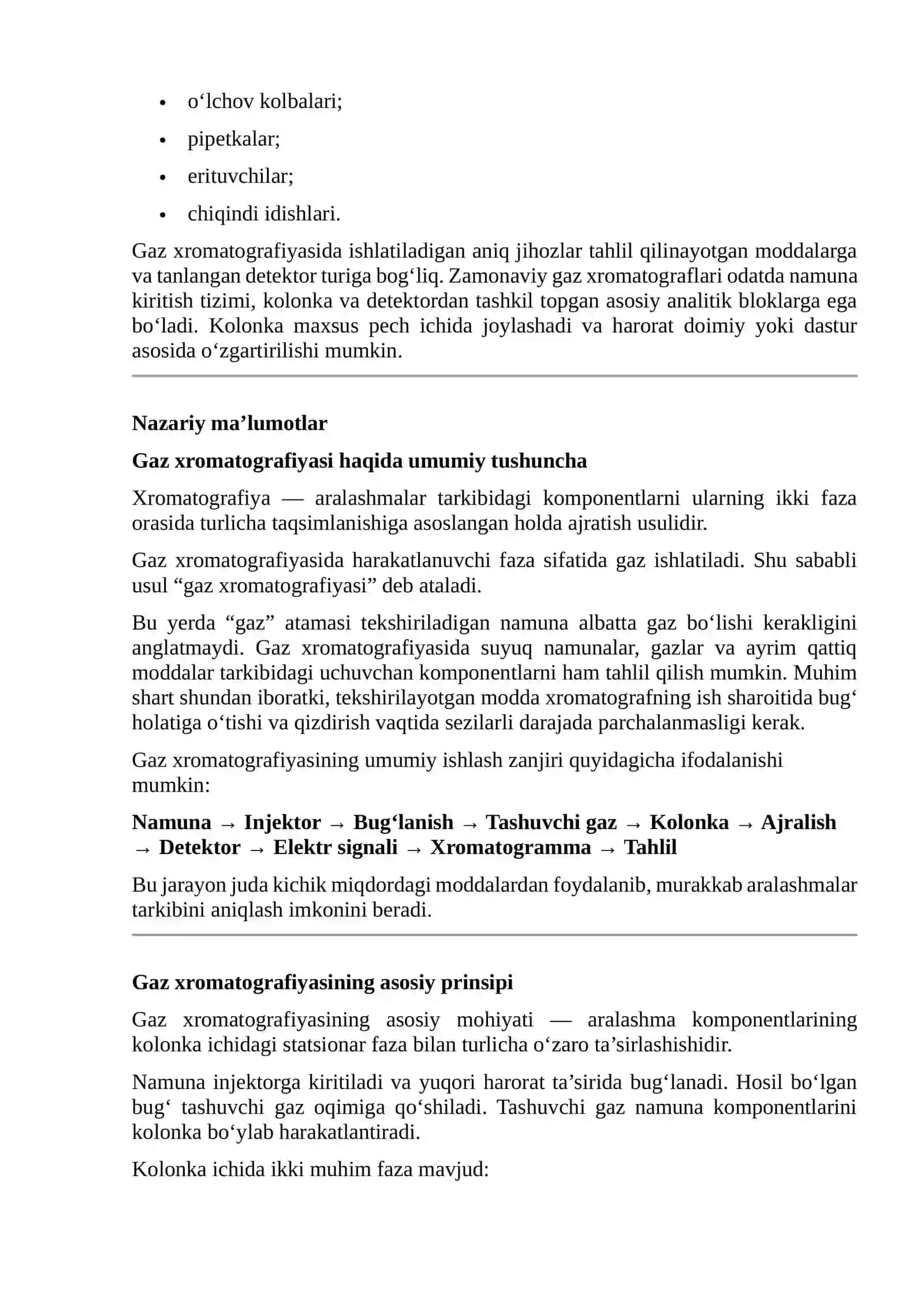 Gaz xromatografi ishlash prinsiplari 4