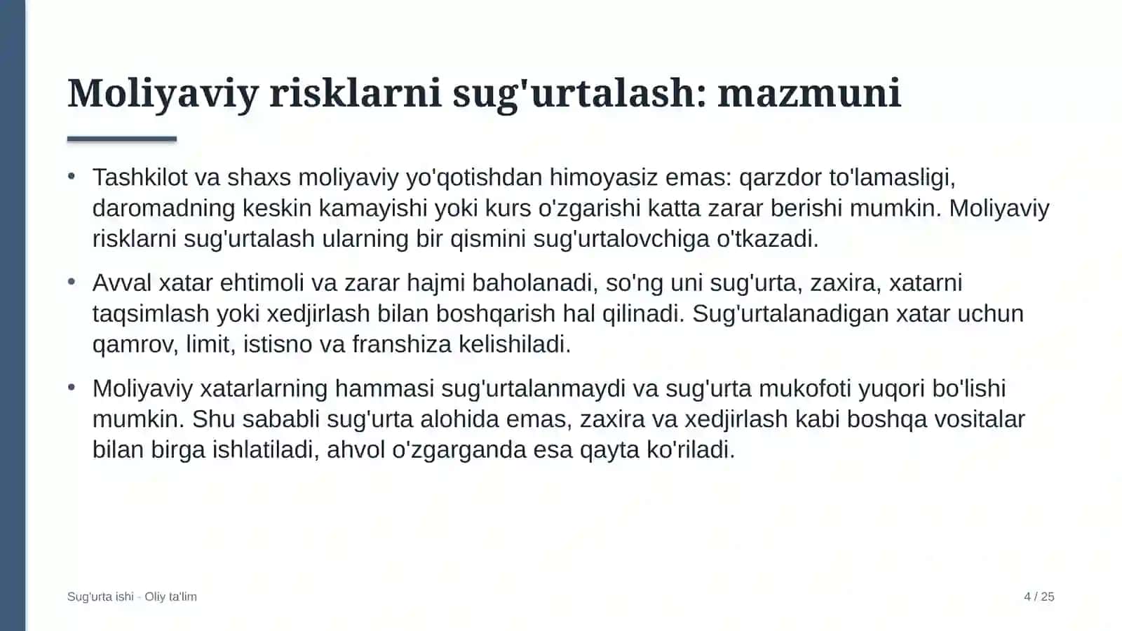 yuqori tezlikdagi temir yo'l qatnovida moliyaviy risklarni sug'urtalash 6609 4