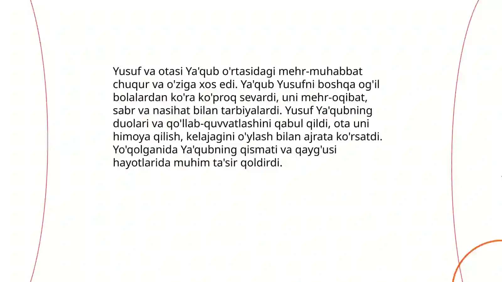 Yusuf payg'ambarimiz hayoti paygambarlikkacha bosib o'tkan yillari 4