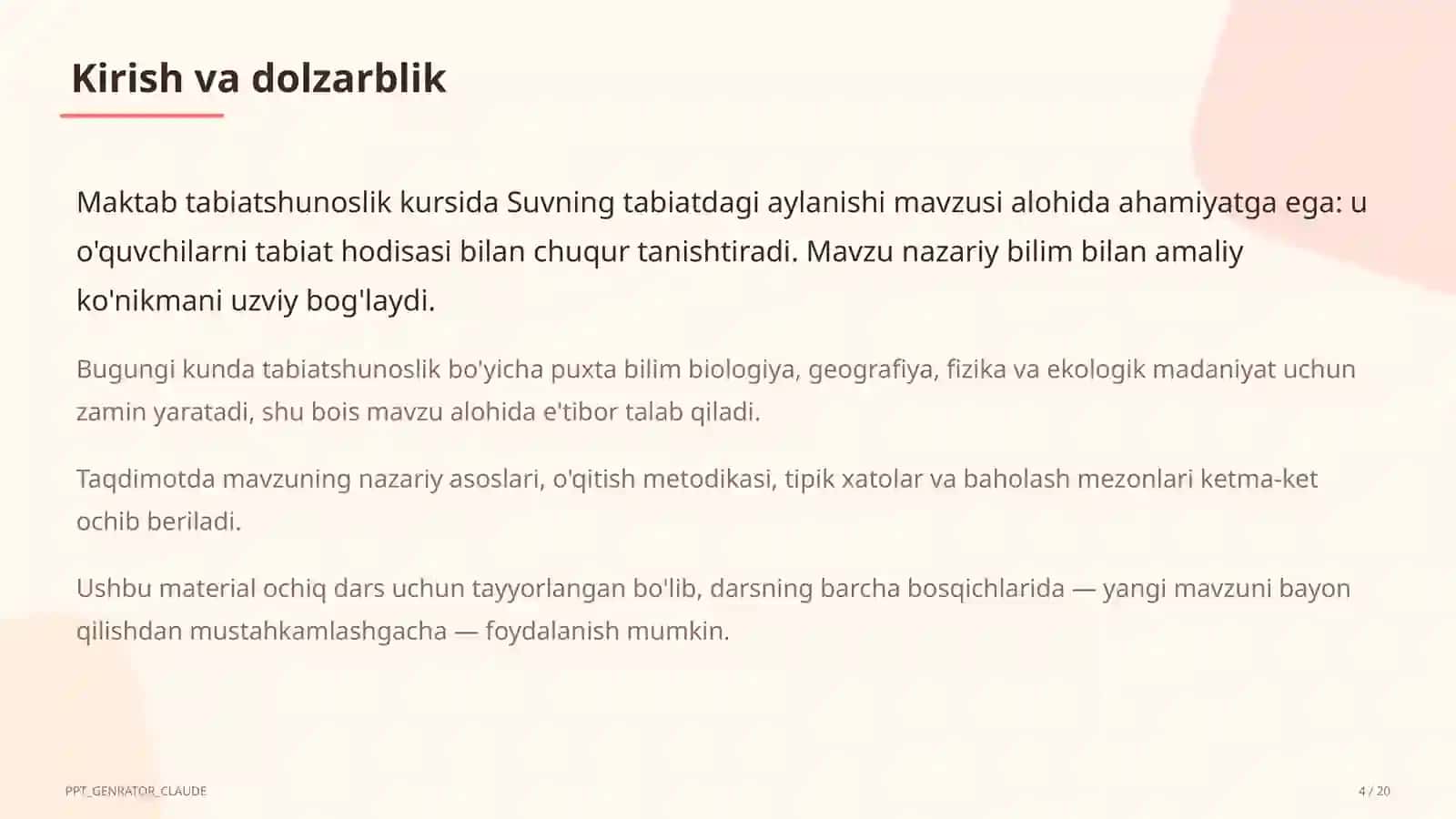 Suvning tabiatdagi aylanishi (2-sinf) 4