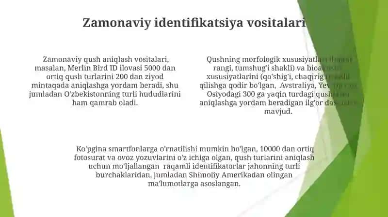 Qushlar aniqlagichlari bilan aniqlash 4