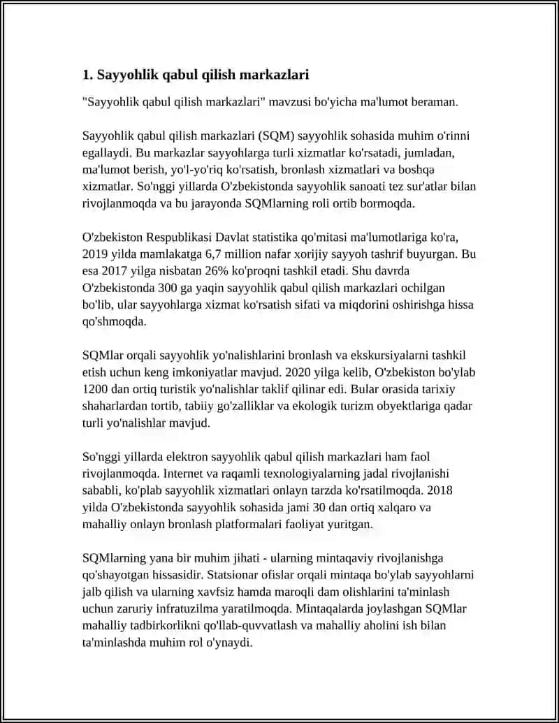 Sayyohlik qabul qilish markazlari 4