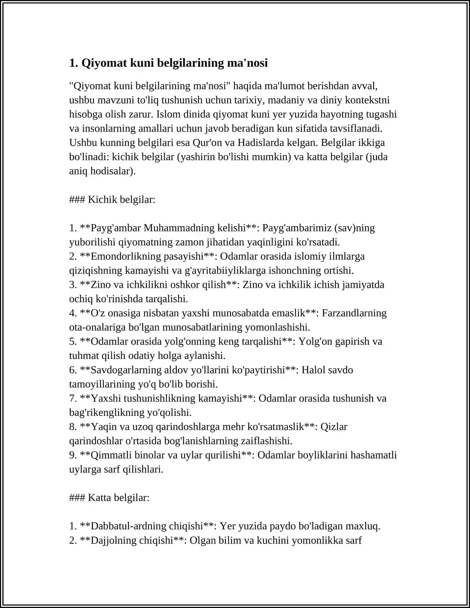 ESXATALOGIYANING MOHIYATI: QIYOMAT VA OXIRAT DUNYOSI 4