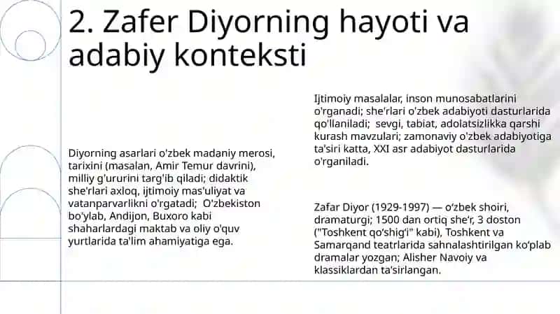 Zafar Diyor ijodi, sheʼriyati dostonlari dramatik asarlarining tarbiyaviy ahamiyati 4