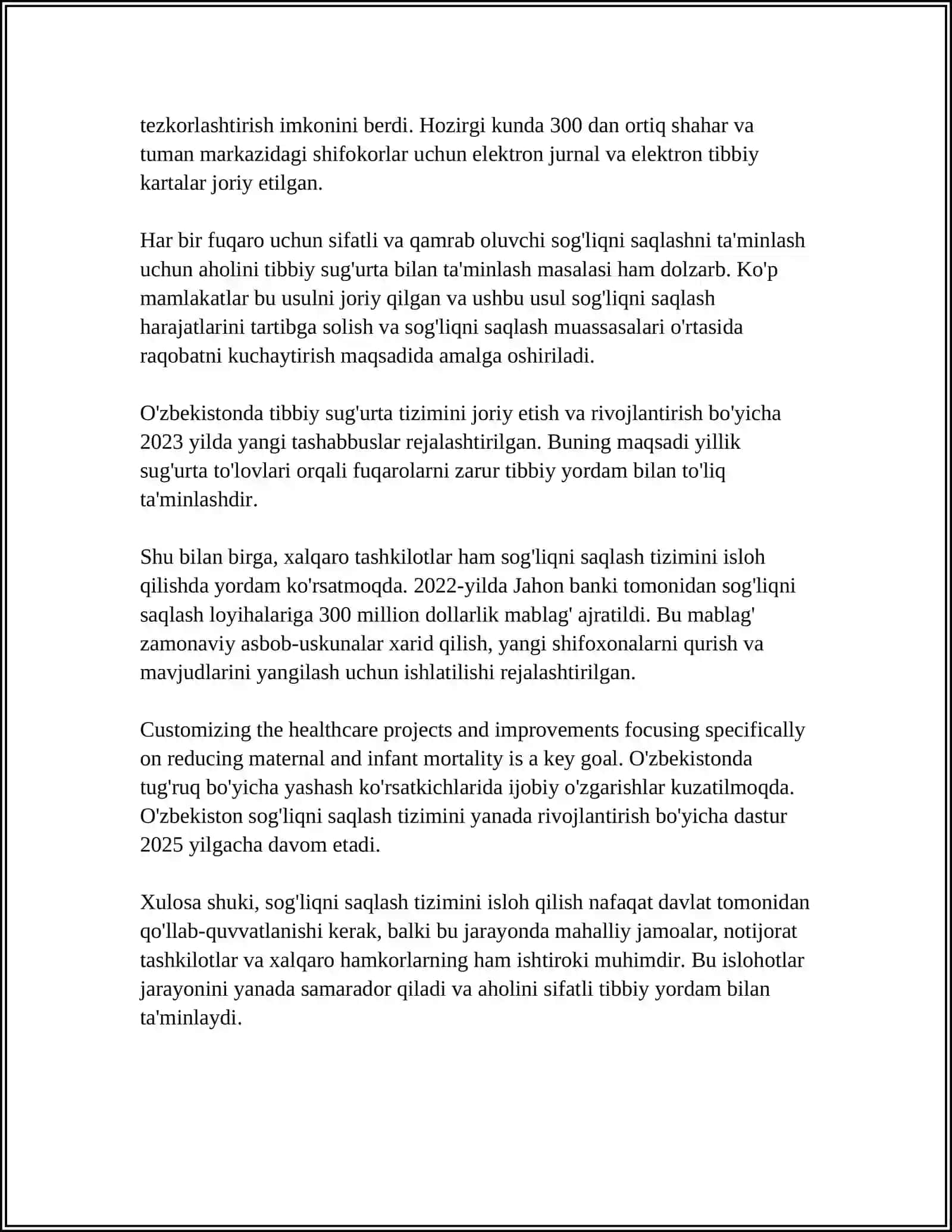 MUSTAQILIK YILLARIDA QOROQOLPOQSTON RESPUBLIKASIDA AMALGA OSHIRILAYOTGAN ISLOHALAR 4