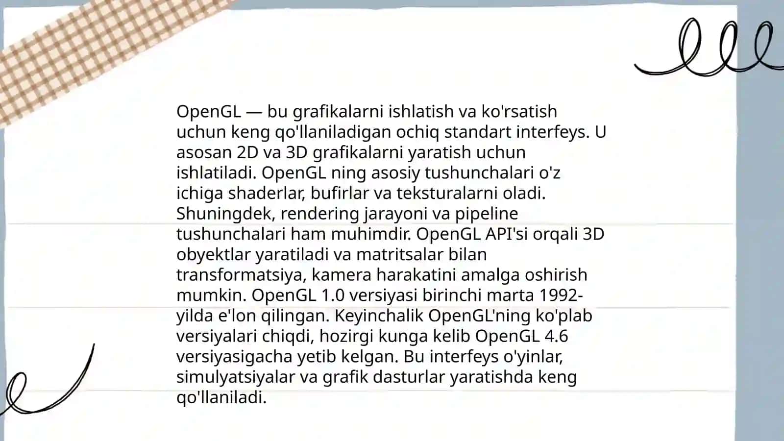 Uch o’lchovli grafik muhitlarni dasturlash 4