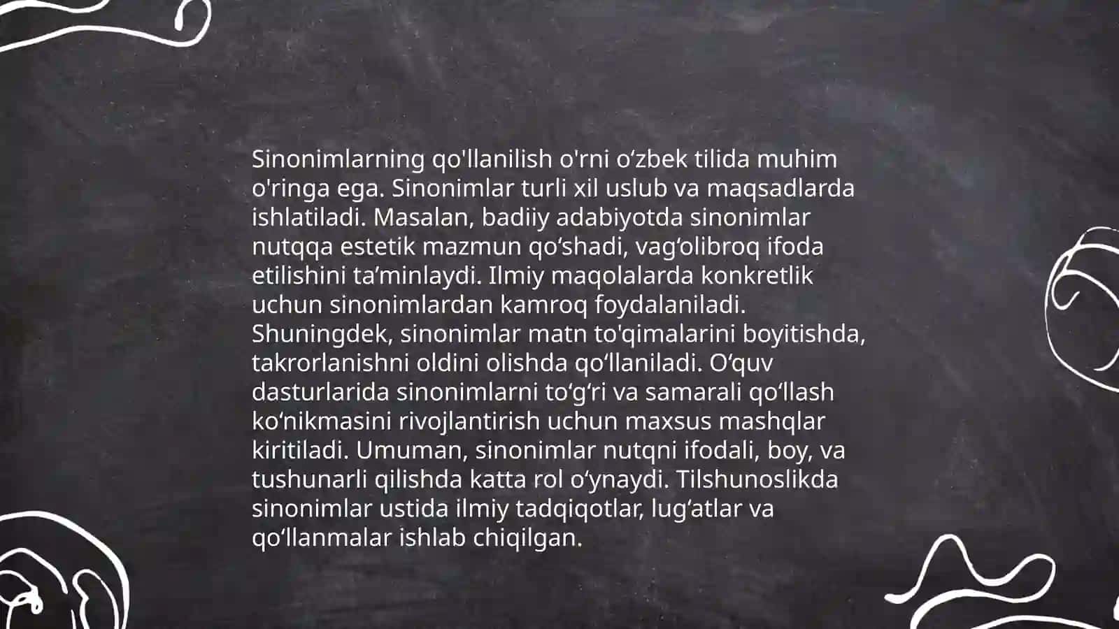 Leksik ma'noning kengayishiva torayishi(sinonimlar,antonimlar,omonimlar) 4
