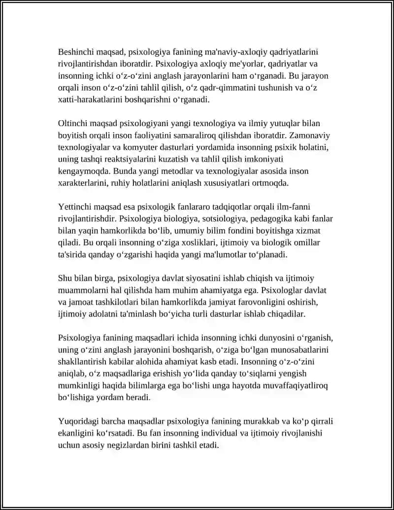 PSIXOLOGIYA FANINING MAQSAD VA VAZIFALARI 4