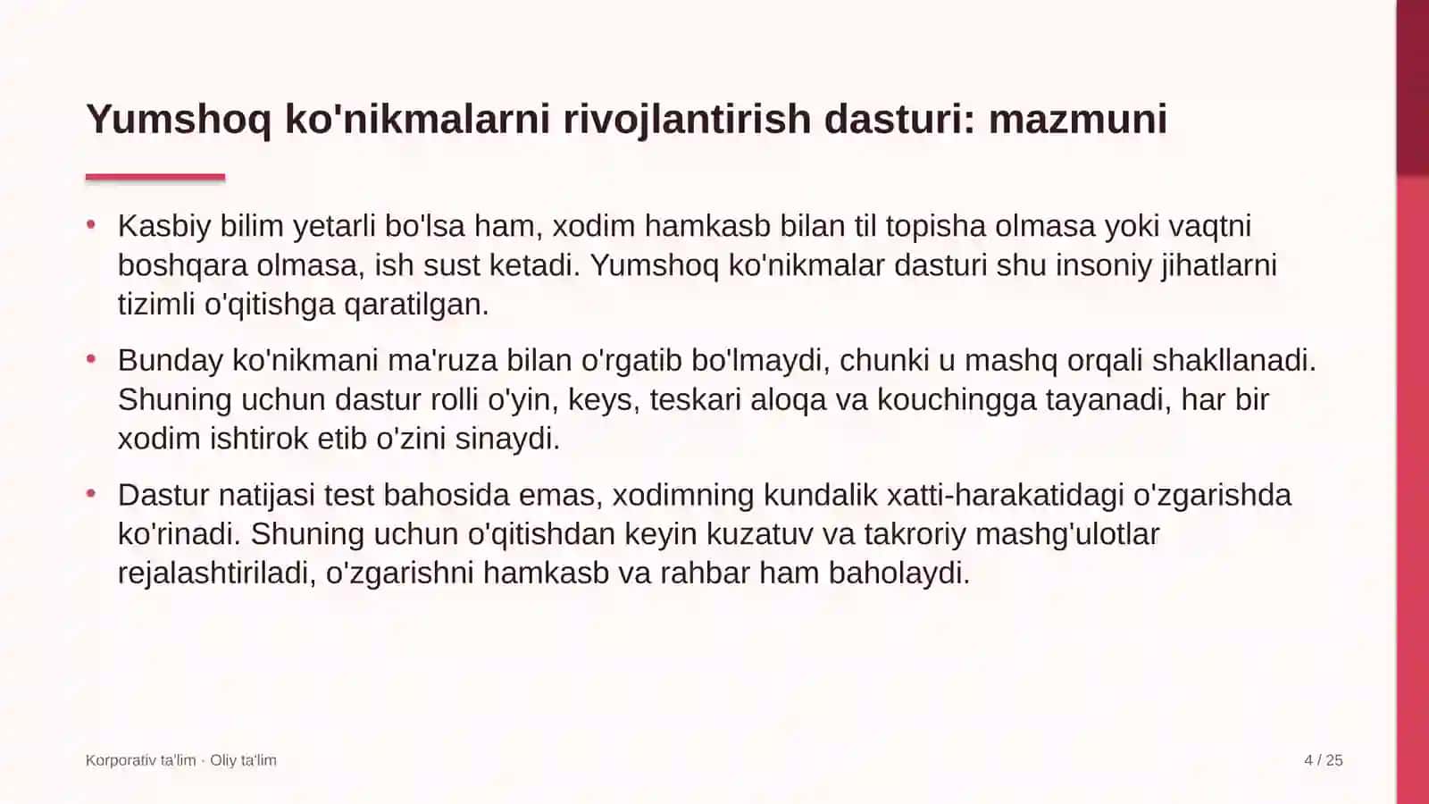 elchixonalarda yumshoq ko'nikmalarni rivojlantirish dasturi 8581 4