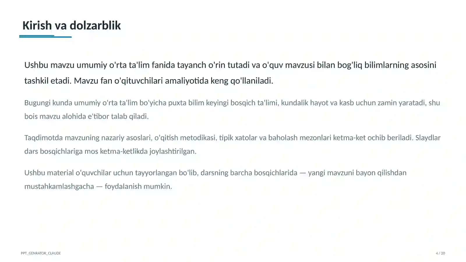 Boshlang'ich sinfda kitobxonlik odati: kunlik o'qish va maktab kutubxonasi 4