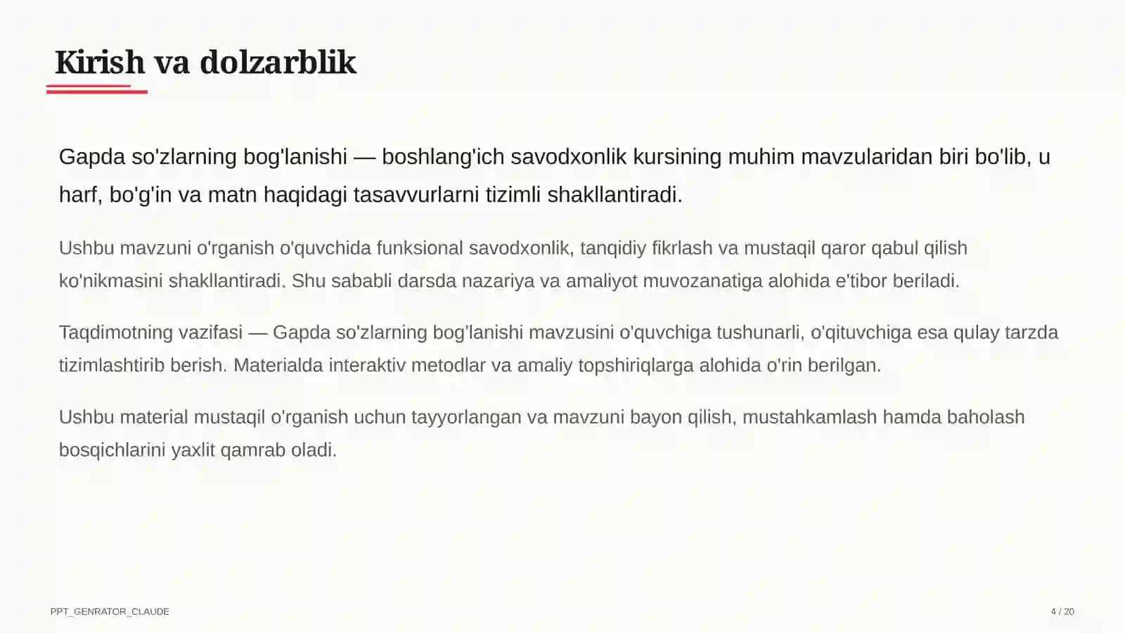 Gapda so'zlarning bog'lanishi (2-sinf) 4