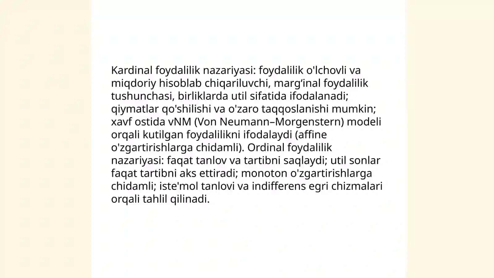 Foydalilik untility nazariyasi va istemol tanlovi 4