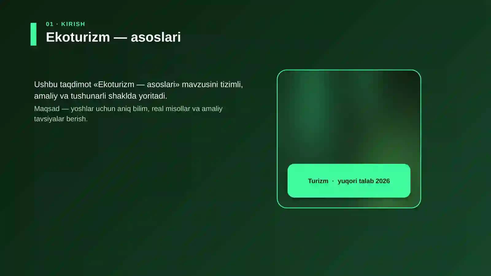 Ekoturizm — asoslari 4