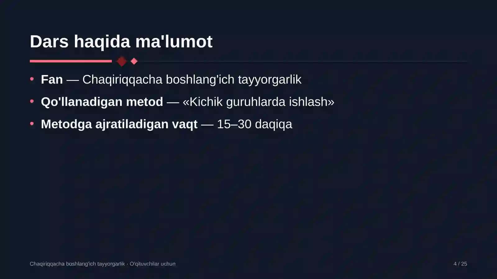 chaqiriqqacha boshlang'ich tayyorgarlik darslarida kichik guruhlarda ishlash metodidan foydalanish 1724 4