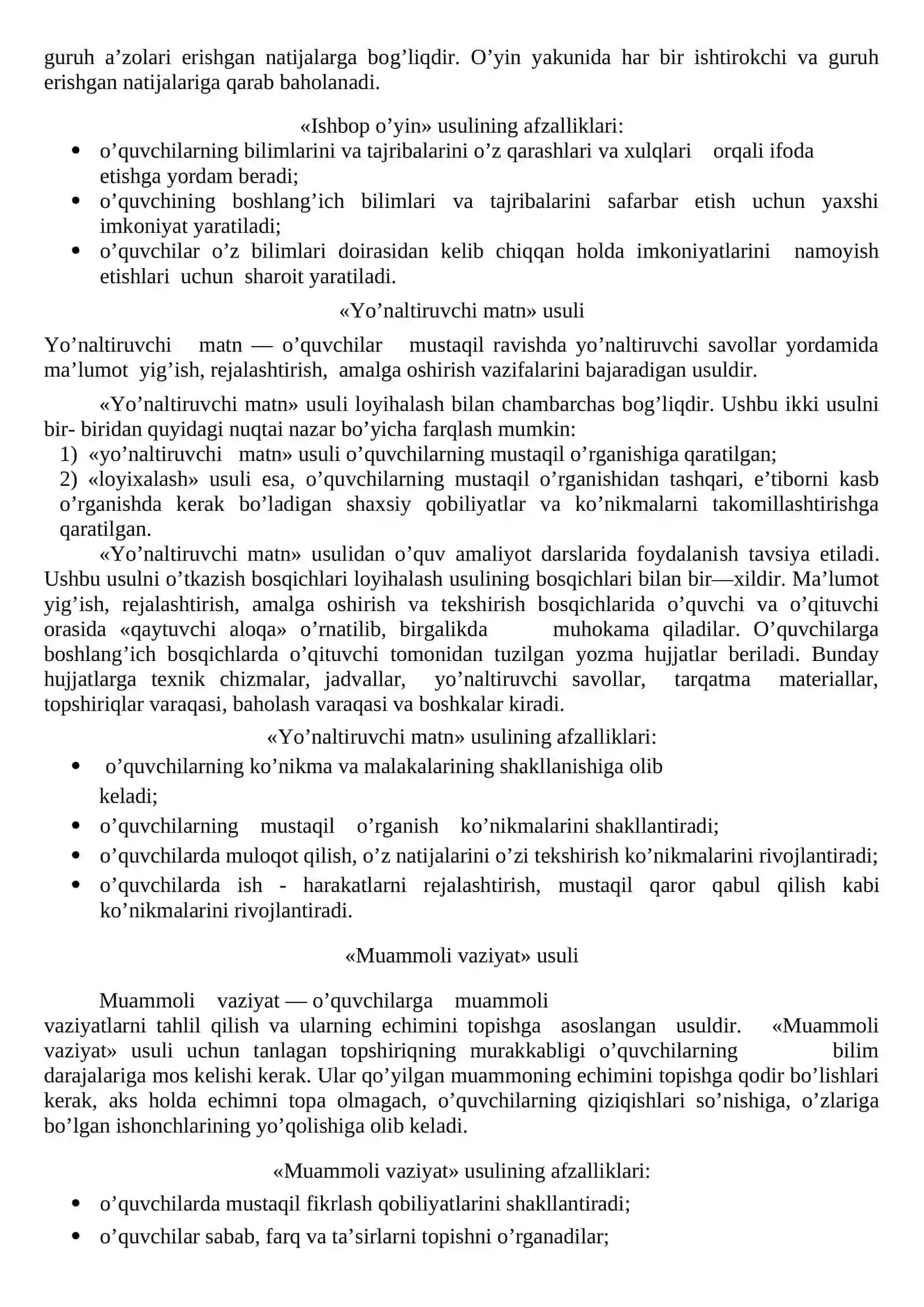 O'qitishning Noan'anaviy shakllari va ularning o'ziga xos xususiyatlari 4