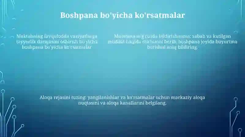 Maktabning Favqulodda Holatlarga Tayyorlik Darajasini Oshirish 4