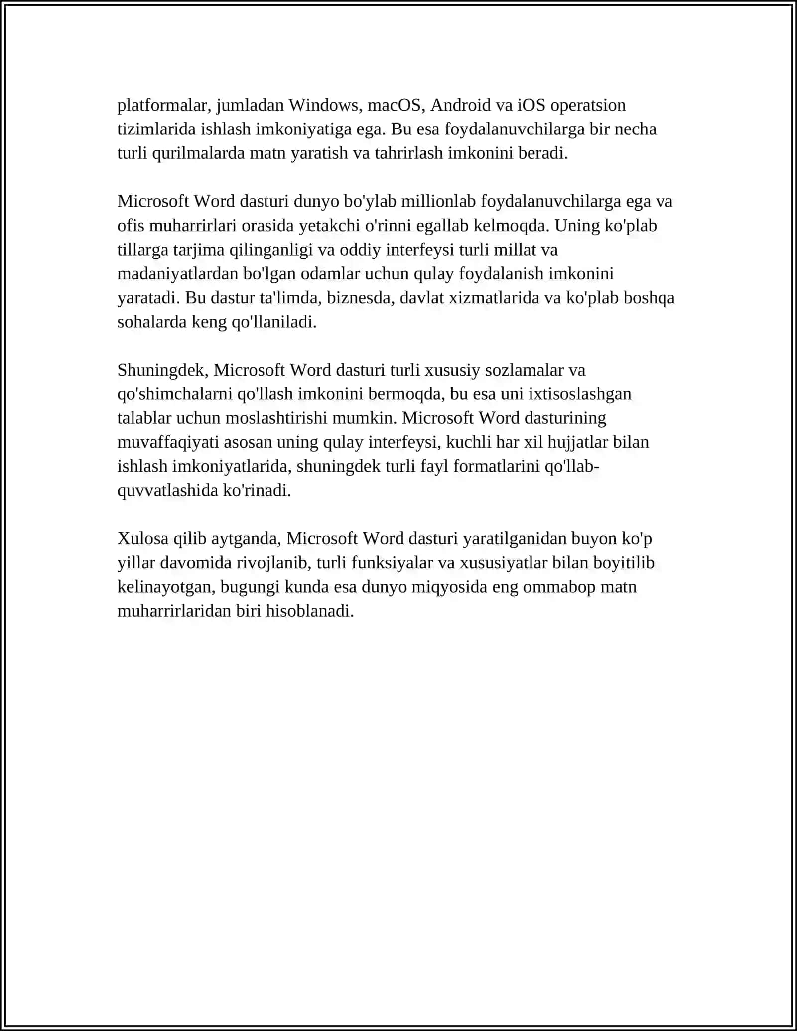 MICROSOFT WORD MATN MUHARRIRI VA UNING INTERFEYSI 4