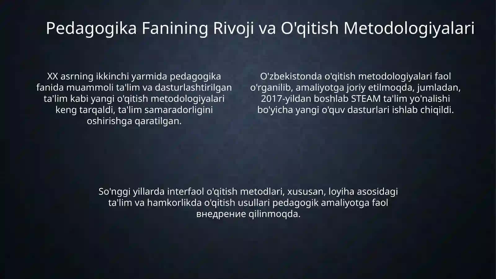 O‘zbekistonda ta’lim islohotlari va pedagogika fani 4