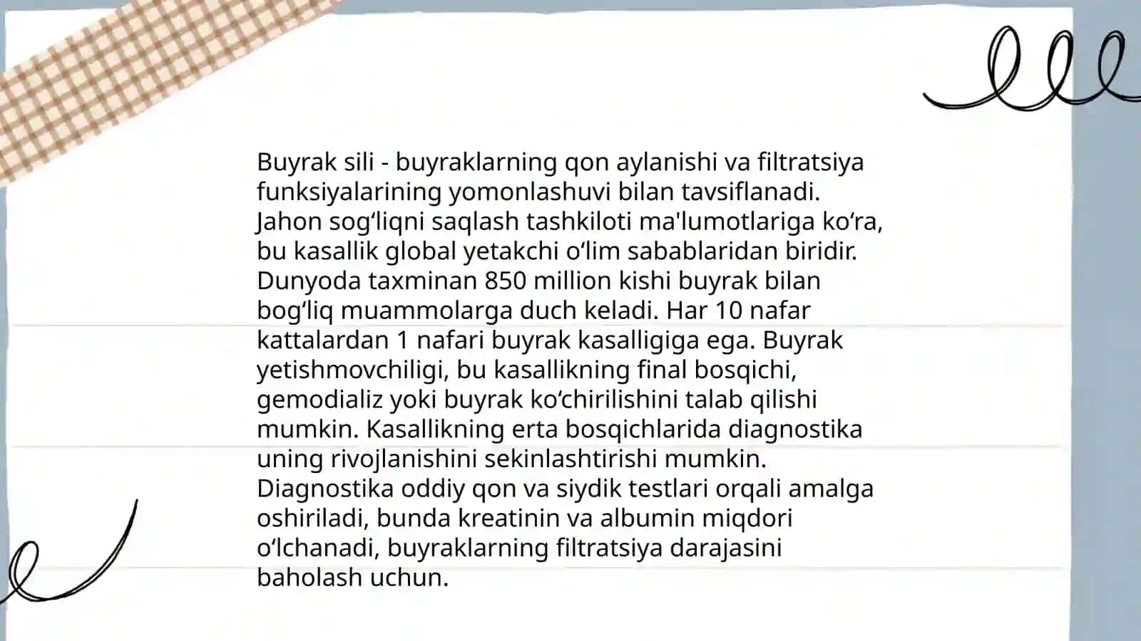 Buyraklar va siydik tanosil a'zolari sili 4