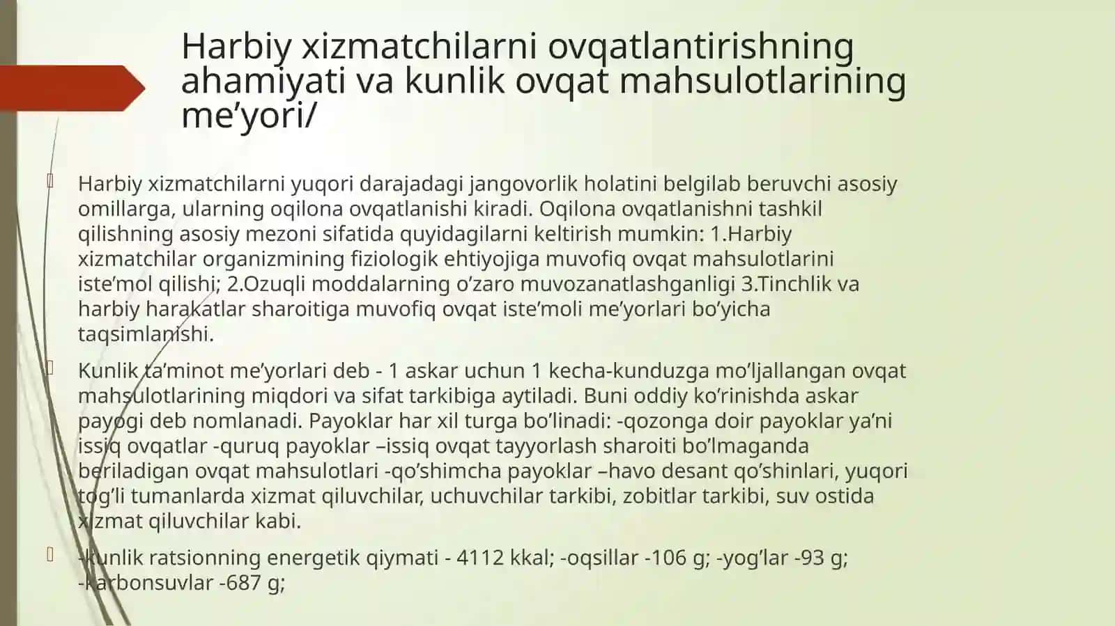 HARBIY XIZMATCHILARNING MEHNAT SHAROITLARI 4