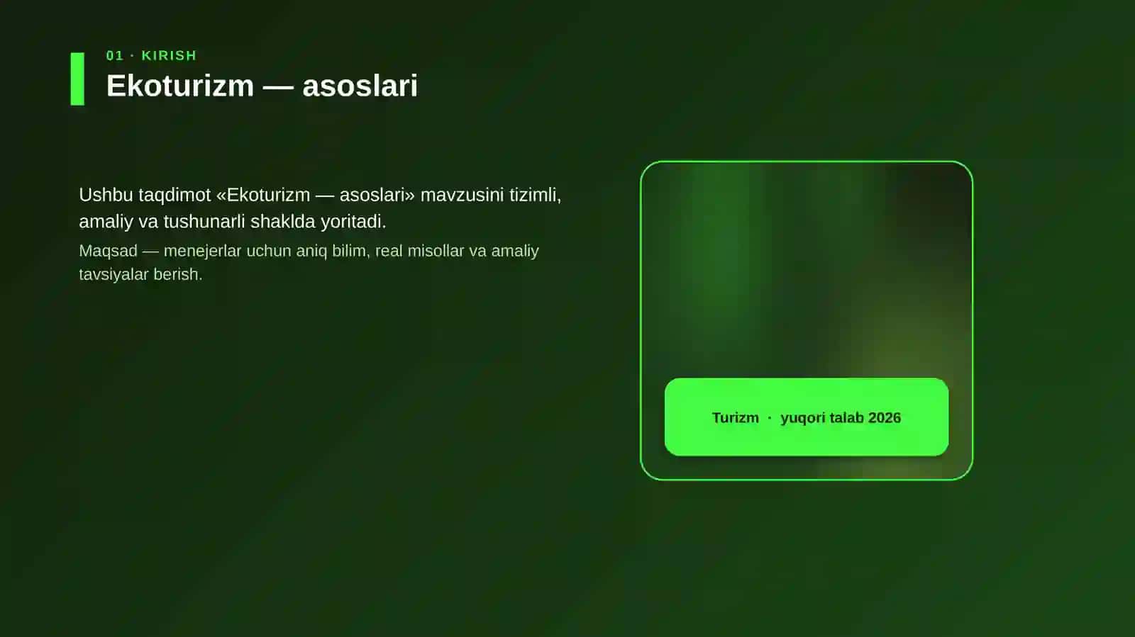 Ekoturizm — asoslari 4