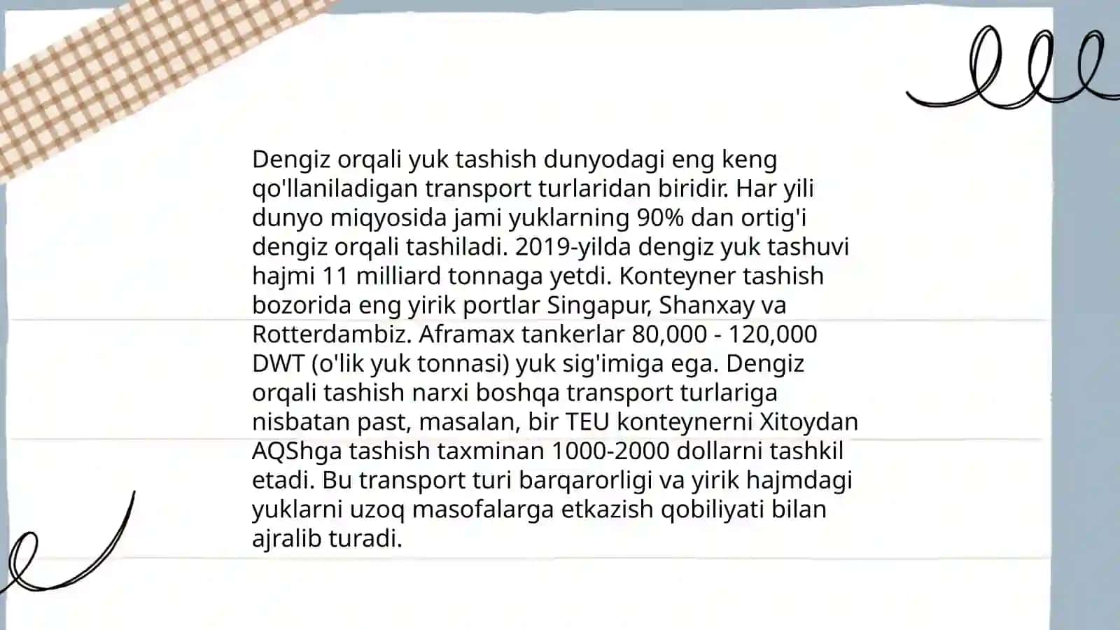 Xalqaro ko'lamda yuk va yo'lovchi tashish 4