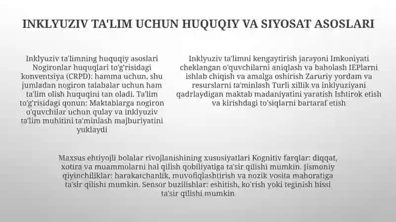 Inklyuziv Ta'limni Amalga Oshirish Jarayoni Alohida Yordamga Muhtoj Bolaning Shaxsini Rivojlanishining Xususiyatlari 4