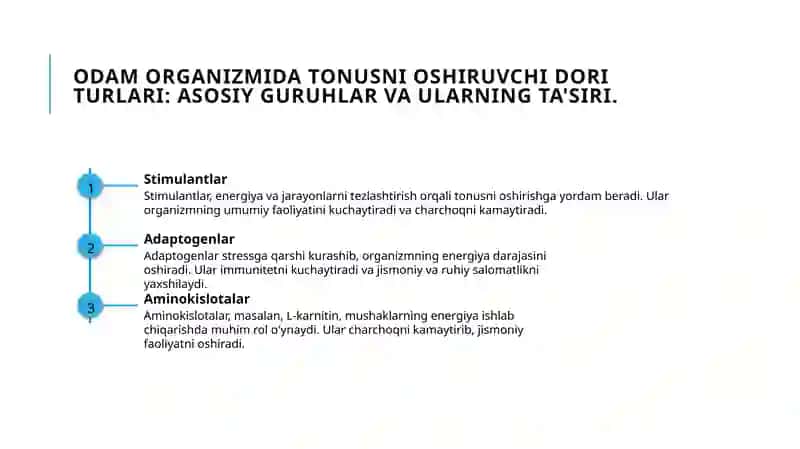Odam organizmida tonusni oshiruvchi dori turlari 4