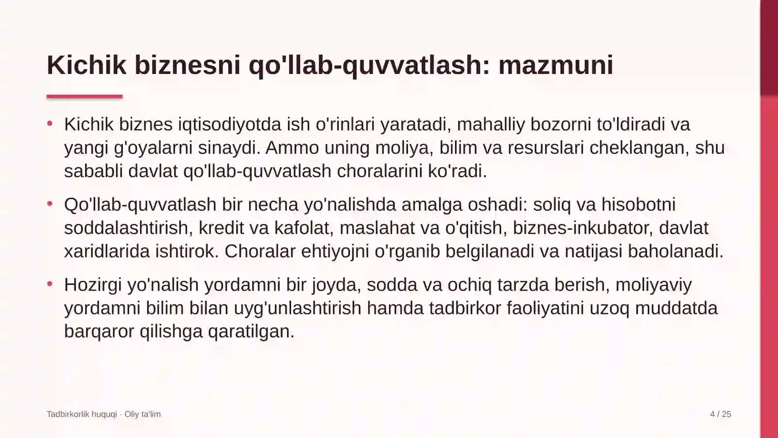 yangiliklar saytlarida kichik biznes va xususiy tadbirkorlikni qo'llab quvvatlash 7190 4