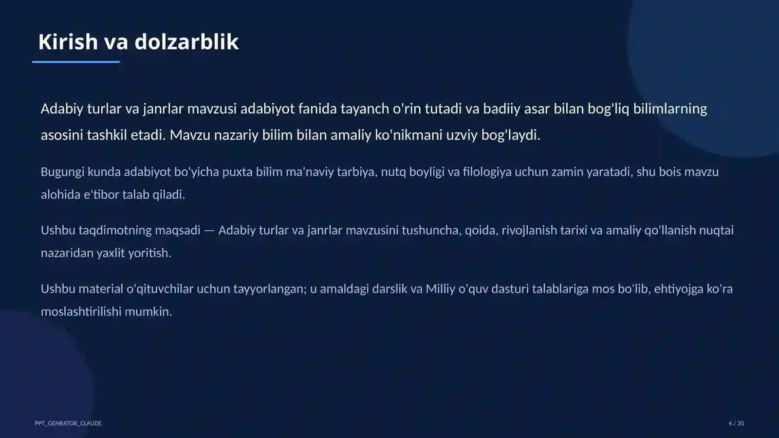 Adabiy turlar va janrlar (10-sinf) 4