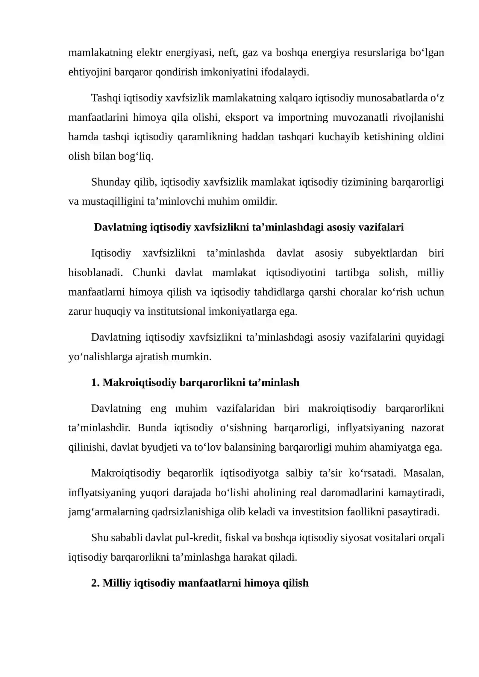 DAVLATNING IQTISODIY XAVFSIZLIKNI TA’MINLASH VAZIFALARINI O‘RGANISH 4