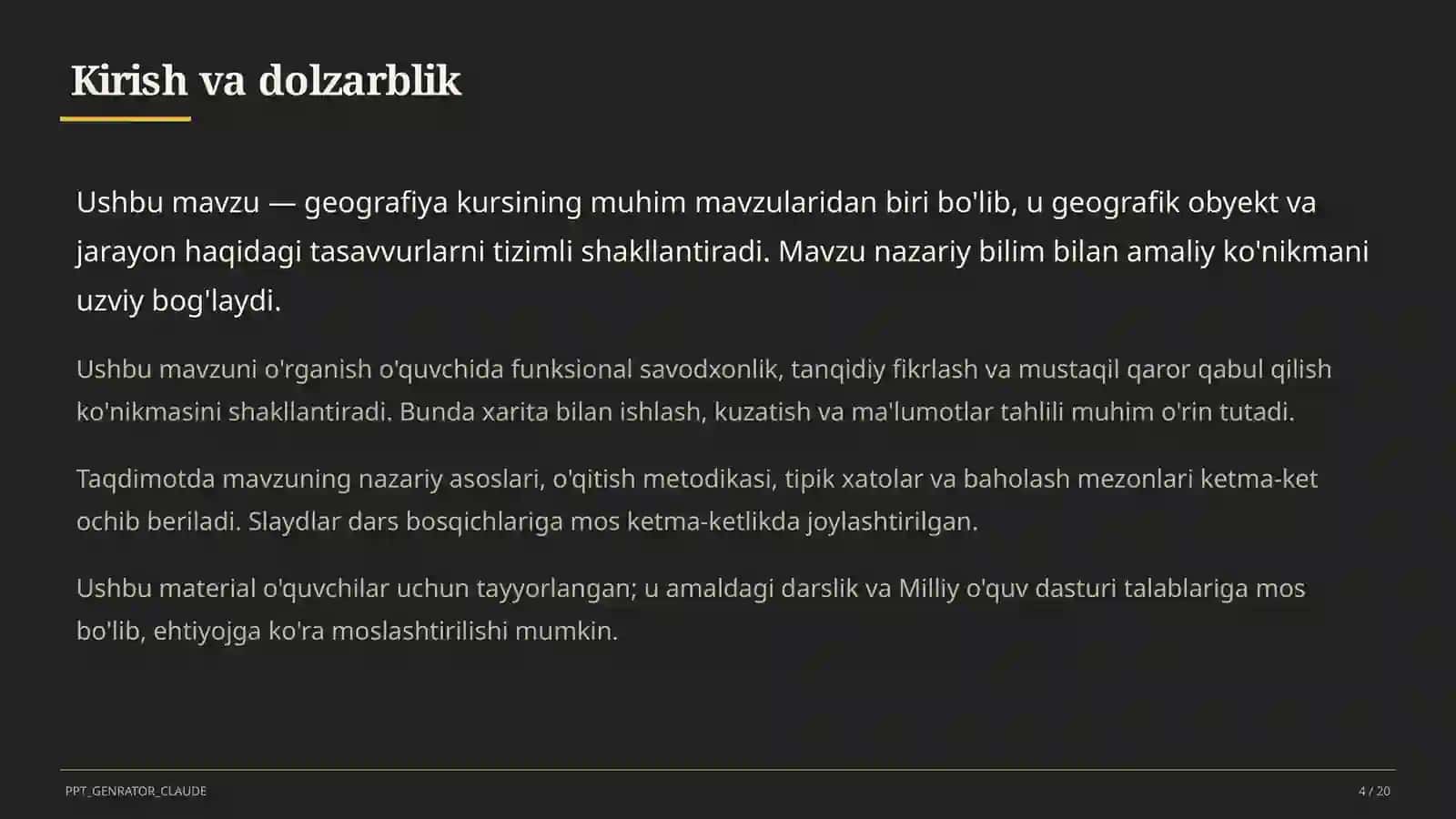 Turizm geografiyasi va O'zbekistonning turistik salohiyati (11-sinf) 4