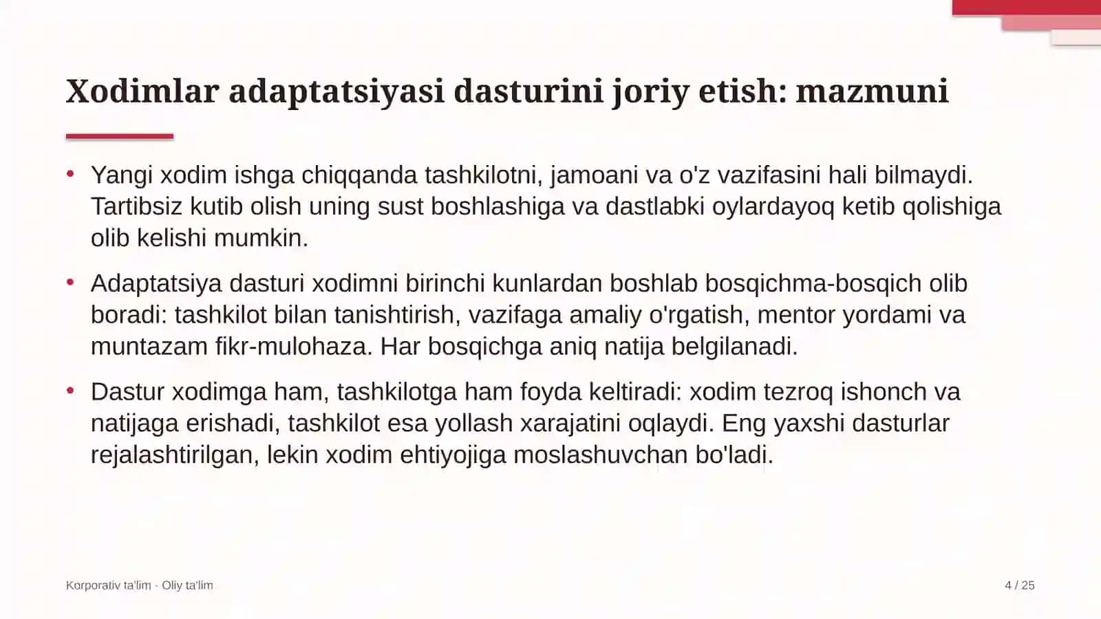 davlat fuqarolik xizmatida xodimlar adaptatsiyasi dasturini joriy etish 4133 4