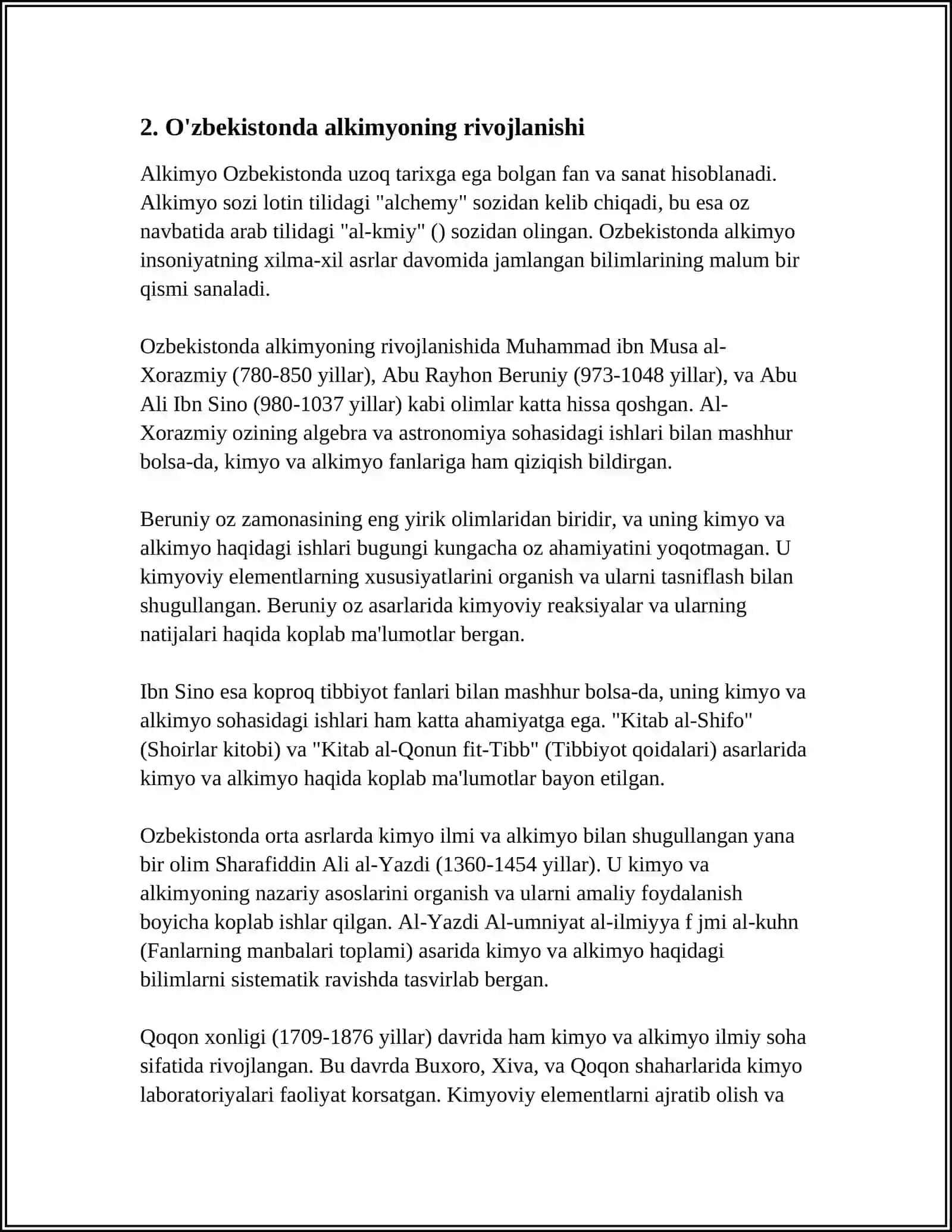 KIMYONING ALKIMYOGA AYLANISHI.ALKIMYOGARLAR FAOLYATING KIMYONI RIVOJLANTIRISHDAGI ROLI 4