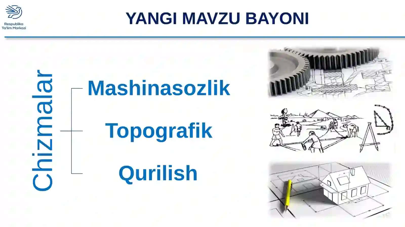 9-sinf Chizmachilik dars ishlanma. Qurilish chizmalari. Binoning plani. Qirqimi va fasadi 4