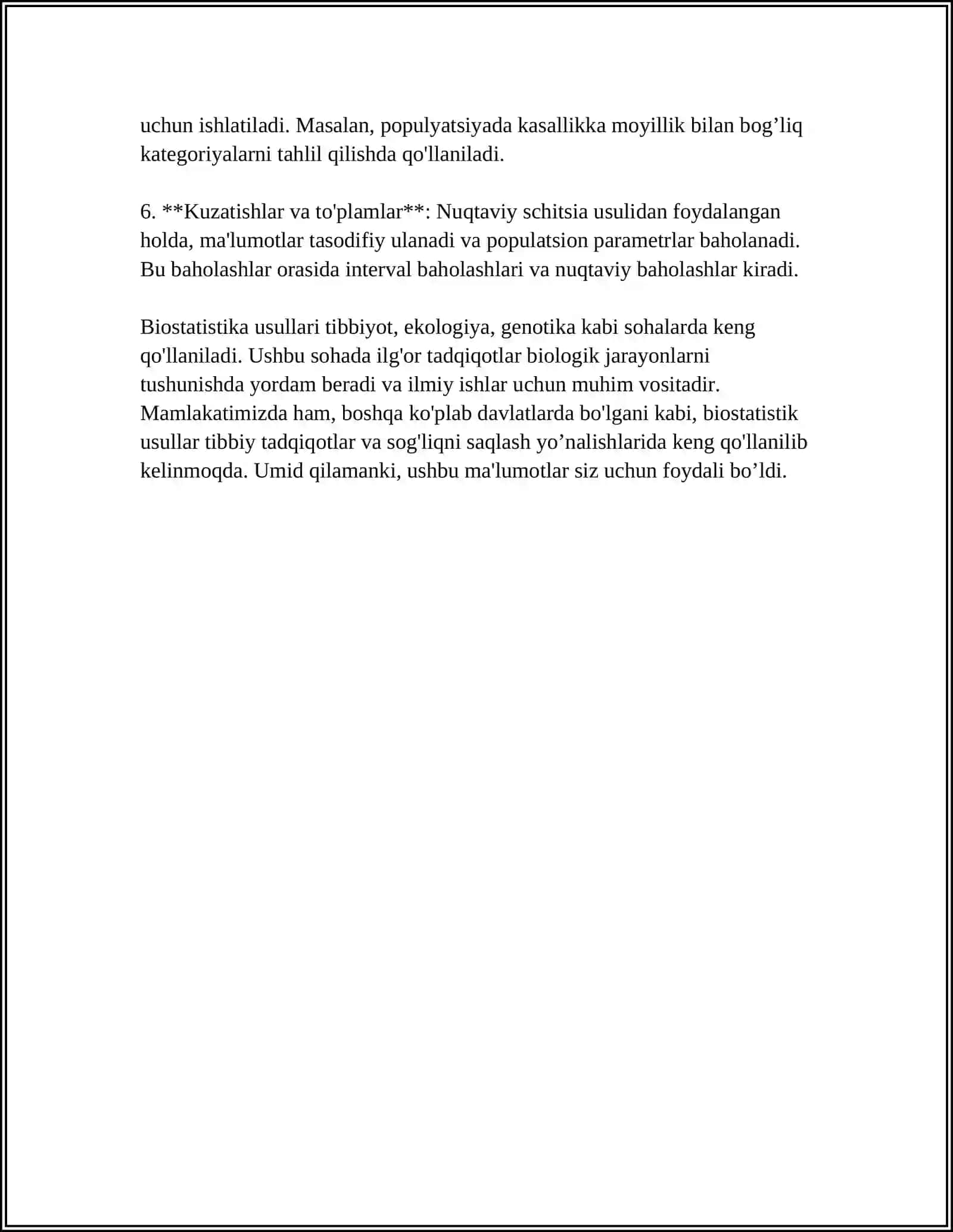 TIBBIYOTDA MATEMATIK MODELLASHTIRISH USLUBLARINI O'RGANISH 4