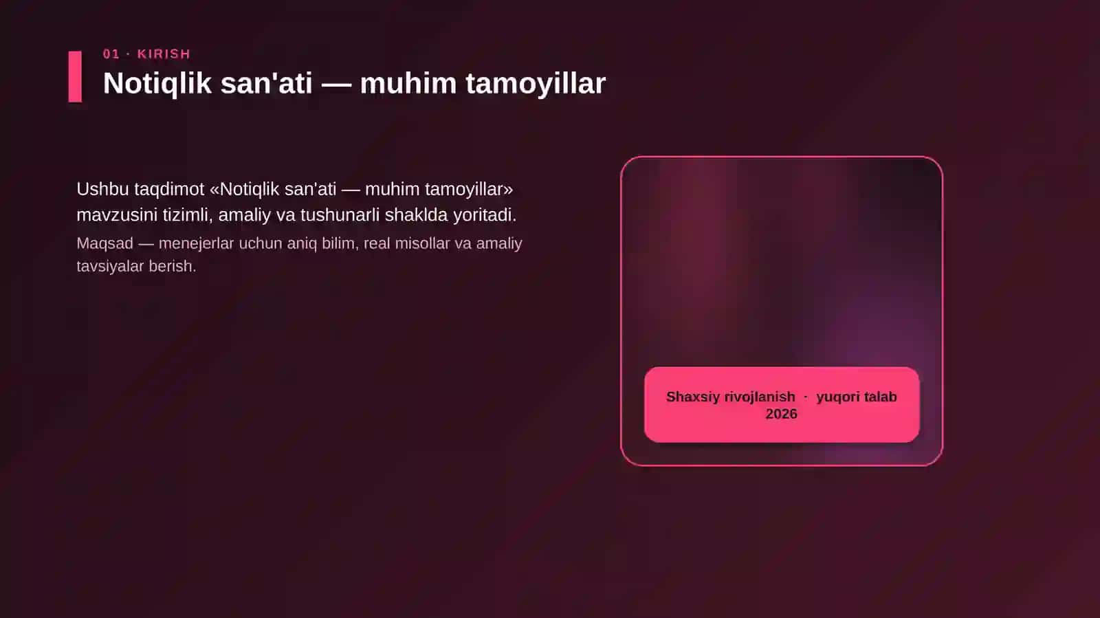 Notiqlik san'ati — muhim tamoyillar 4